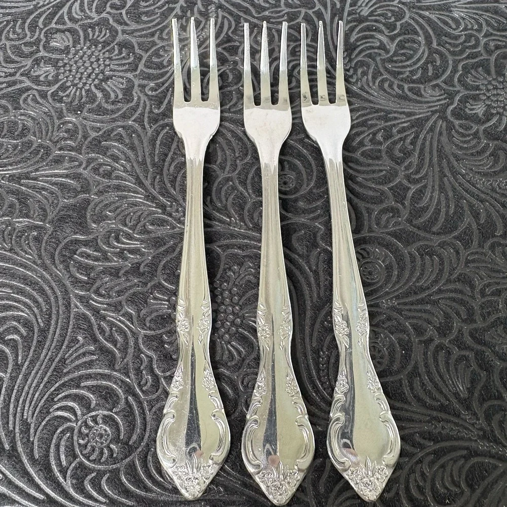 Estia 3 Stainless Steel Flatware CASCADE Pattern‎ Appetizer Snack Forks